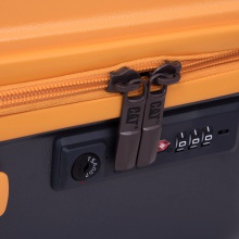 CAT卡特拉杆箱纯PC材质旅行箱时尚双拼色大容量行李箱黄色28英寸